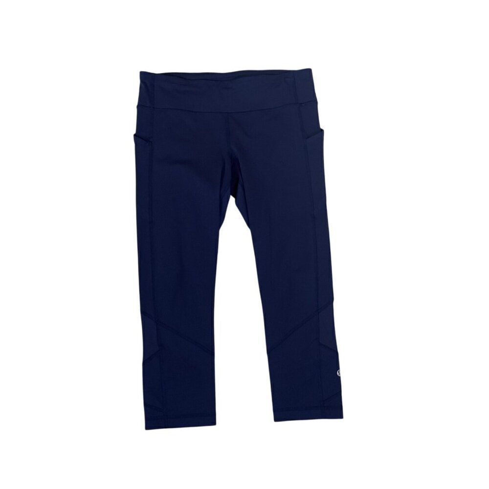 Lululemon Womens dark blue High-Rise Wunder Under Crop Leggings With Zippered Po